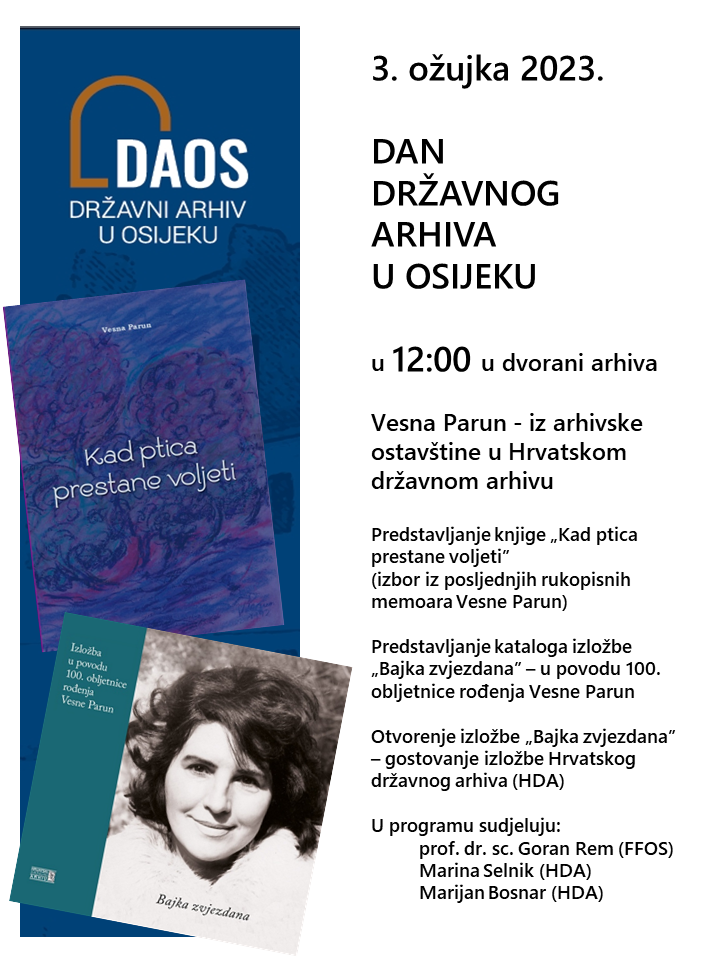 Pozivnica za DAN DAOS 2023 Vesna Parun